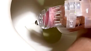 Peeing with sounding chastity